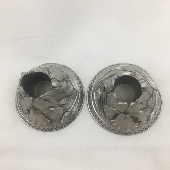 Vintage 1997 Seagull Canada Pewter Etain Zinn Pewter Candle Holders - Picture 12 of 16